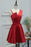 Simple A-line Red Sleeveless Homecoming Short Prom Party Dresses - Prom Dresses