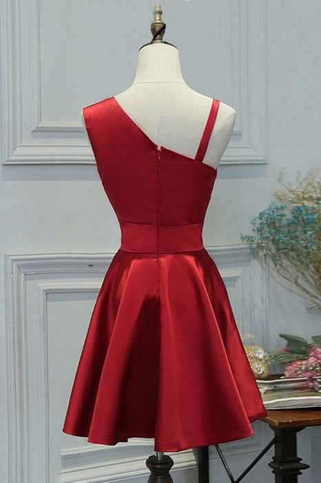 Simple A-line Red Sleeveless Homecoming Short Prom Party Dresses - Prom Dresses