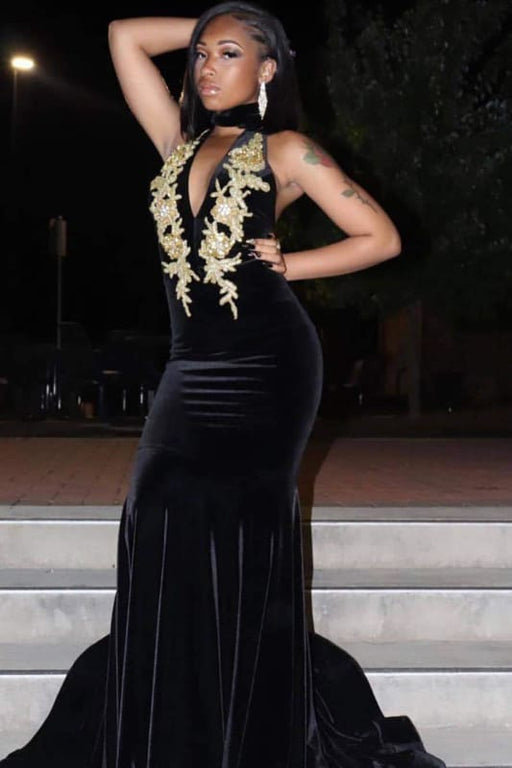 Simple Black Sleeveless Elegant Long Prom Dress - Bridelily Simple Black Sleeveless Elegant Long Prom Dress - Bridelily