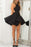 Simple Black Straps Backless Homecoming Sexy Satin Party Cheap Short Prom Dress - Prom Dresses