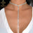 Simple Long Tassel Crystal Wedding Necklaces | Bridelily - necklaces