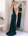 Simple Mermaid Backless Black Prom Dresses with Sweep Train, Mermaid Black Formal Dresses, Black Evening Dresses, Graduation Dresses