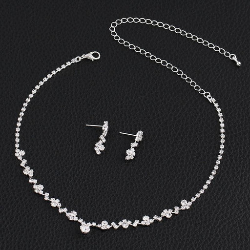 Simple Necklace Earrings Bracelet Weddding Jewelry Sets | Bridelily - jewelry sets