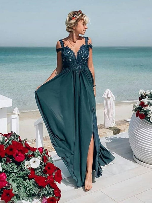 Simple Off Shoulder Lace Dark Green Prom, Off the Shoulder Lace Green Bridelily Simple Off Shoulder Lace Dark Green Prom, Off the Shoulder Lace Green Bridelily