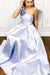 Simple One Shoulder Satin Floor Length Prom with Flowers Cheap Long Party Dress - Prom Dresses
