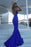 Simple Royal Blue Mermaid Prom with Keyhole Cheap Long Formal Dress - Prom Dresses