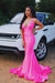Simple Spaghetti Strap Pink Sleeveless Open Back Prom Dresses - Prom Dresses