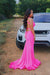 Simple Spaghetti Strap Pink Sleeveless Open Back Prom Dresses - Prom Dresses