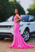 Simple Spaghetti Strap Pink Sleeveless Open Back Prom Dresses - Prom Dresses