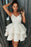 Simple Spaghetti Straps Short Homecoming with Lace Satin Graduation Dress - Prom Dresses