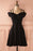 Simple Strap Black Short Satin Graduation Dresses A Line Ruched Homecoming Dress - Prom Dresses