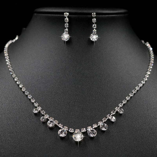 Simple Style Crystal Necklace Earrings Jewelry Sets | Bridelily - jewelry sets