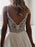 Simple V Neck Chiffon A Line Covered Button Boho Wedding Dresses - wedding dresses