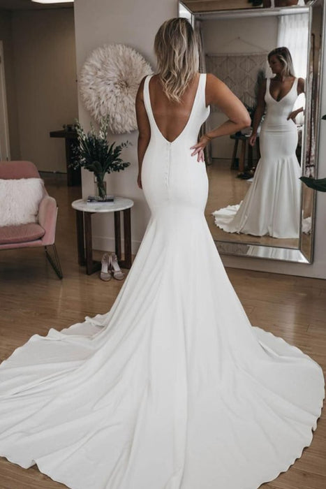 Sleeve Lace Trumpet Wedding Dress With Long Train - Bridelily Sleeve Lace Trumpet Wedding Dress With Long Train - Bridelily