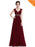 Simple V-Neck Satin A-Line Evening Dresses - Burgundy / 4 / United States - evening dresses