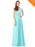 Simple V-Neck Satin A-Line Evening Dresses - Aqua / 4 / United States - evening dresses