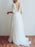 Simple Wedding Dress A Line Chiffon V Neck Half Sleeves Pleated Floor Length With Train Bridal Dresses