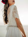 Simple Wedding Dress A Line Jewel Neck Lace Short Sleeve Floor Length Chiffon Beach Wedding Bridal Gowns