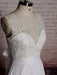 Simple Wedding Dress A Line Lace V Neck Sleeveless Bows Bridal Dresses With Chapel Train