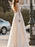 Simple Wedding Dress A Line V Neck Long Sleeves Lace Floor Length Bridal Gowns
