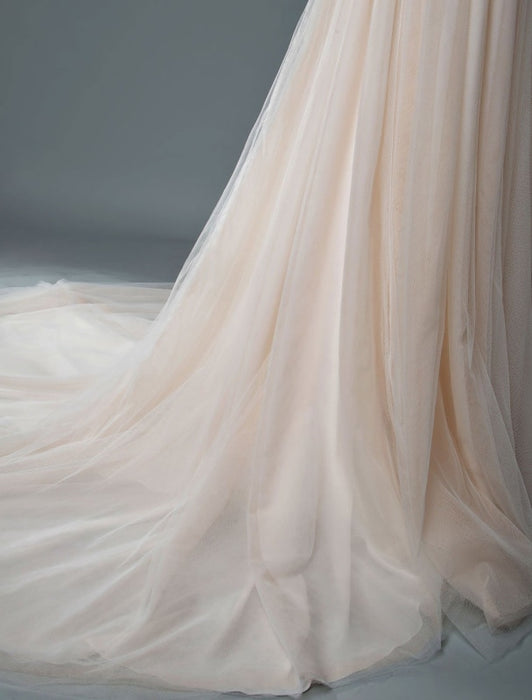 Simple Wedding Dress A Line V Neck Sleeveless Applique Beaded Floor Length Bridal Dresses