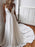 Simple Wedding Dress A Line V Neck Sleeveless Straps Back Lace Boho Bridal Dresses With Train