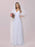Simple Wedding Dress Chiffon V-Neck Short Sleeves Backless A-Line Long Bridal Gowns