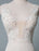 Simple Wedding Dress Lace A Line V Neck Sleeveless Beaded Floor Length Feather Bridal Gowns