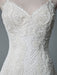 Simple Wedding Dress Lace V Neck Sleeveless Lace Mermaid Bridal Dresses With Train
