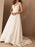 Simple Wedding Dress Satin V Neck Sleeveless Pockets A Line Bridal Gowns