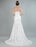 Simple Wedding Dress Strapless Sleeveless Lace Mermaid Bridal Gowns With Train