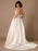 Simple Wedding Dress With Train Satin Fabric Strapless Sleeveless Pockets A-Line Bridal Gowns