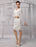 Simple Wedding Dresses 2021 Short Long Sleeve Illusion Neckline koyhole Knee length Sheath Bridal Dress misshow