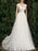 Simple Wedding Dresses A Line V Neck Short Sleeves Beaded Floor Length Tulle Bridal Dresses