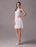 Simple Wedding Dresses Ivory Chiffon Cocktail Party Dress Beaded Tiered A Line Halter Short Bridal Dress