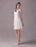 Simple Wedding Dresses Ivory Chiffon Cocktail Party Dress Beaded Tiered A Line Halter Short Bridal Dress