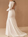 Simple Wedding Dresses Long Sleeves V Neck Mermaid Wedding Party Dress