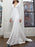 Simple Wedding Dresses Long Sleeves V Neck Mermaid Wedding Party Dress