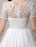 Simple Wedding Dresses Short sleeves Lace Bodice Chiffon Reception Bridal Dress