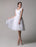 Simple Wedding Dresses Tulle Scoop Neck Knee Length Short Bridal Dress With Lace Cap Sleeves