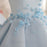 Sky Blue Homecoming A-line Satin Organza Short Flowers Original Prom Dresses Mini Dress - Prom Dresses
