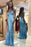 Sky Blue Sequin Sparkly Prom Dress Spaghetti Strap V Neck Sheath Evening Dresses - Prom Dresses