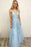 Sky Blue Straps Lace Prom Gown A Line Sleeveless Floor Length V Neck Tulle Party Dress - Prom Dresses