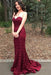 Sleek Fascinating Exquisite Burgundy Prom Dress Mermaid Sweetheart Strapless Lace Evening Dresses - Prom Dresses