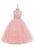 Flower Girl Dresses Jewel Neck Polyester Sleeveless Ankle-Length Ball Gown Bows Formal Kids Pageant Dresses