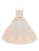 Sleeveless Flower Girl Dresses Jewel with Bows Tulle Floral Lace Kids Pageant Dresses
