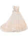 Sleeveless Flower Girl Dresses Jewel with Bows Tulle Floral Lace Kids Pageant Dresses
