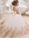 Sleeveless Flower Girl Dresses Jewel with Bows Tulle Floral Lace Kids Pageant Dresses

