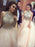 Sleeveless High Neck A-line Floor-Length Crystal Tulle Dresses - Prom Dresses
