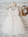 Flower Girl Dresses Straps Neck Sleeveless Sash Formal Kids Pageant Dresses